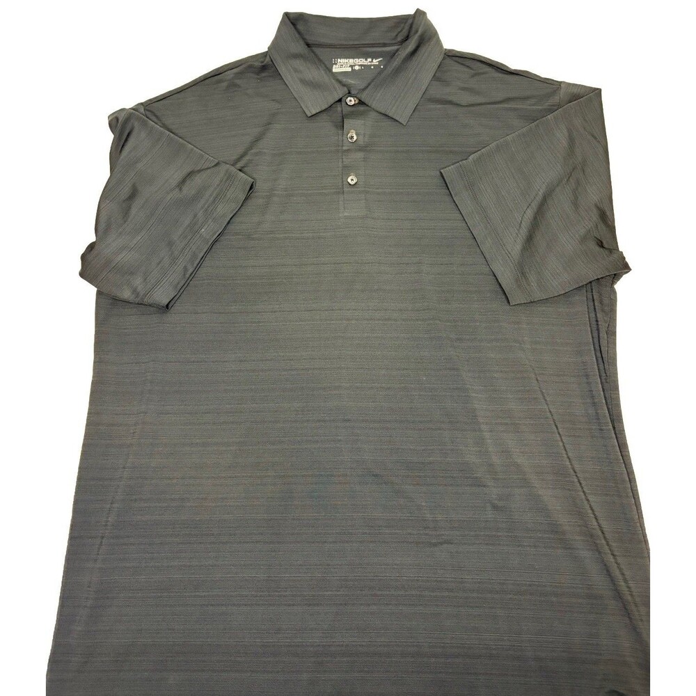 Men’s Size Large Nike Golf Black Variegated Dri-fit Short Sleeve Polo Shirt